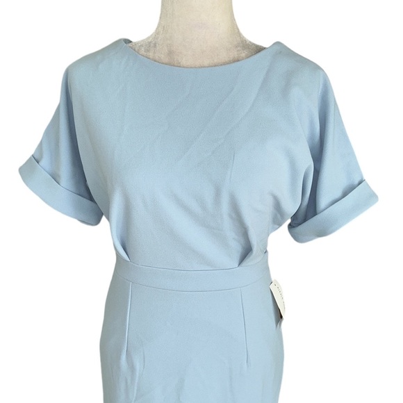 NWT Alexia Admor Jacqueline Light Blue Crepe Midi Dress in Halogen Blue - S - Picture 6 of 16